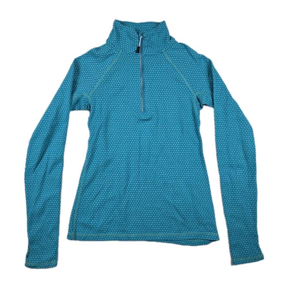 Eddie Bauer Women's Size‎ Small Half Zip Pullover Polka Dot Blue